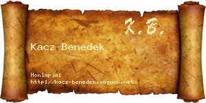 Kacz Benedek névjegykártya
