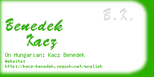 benedek kacz business card